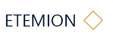 Etemion wordmark with gold diamond